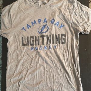 NHL Branded Gray Crewneck Tee with Black Logo